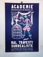 Origineel affiche Bal Travesti Brussel Bruxelles Academie, Verzenden, Vierkant, Zo goed als nieuw, A1 t/m A3