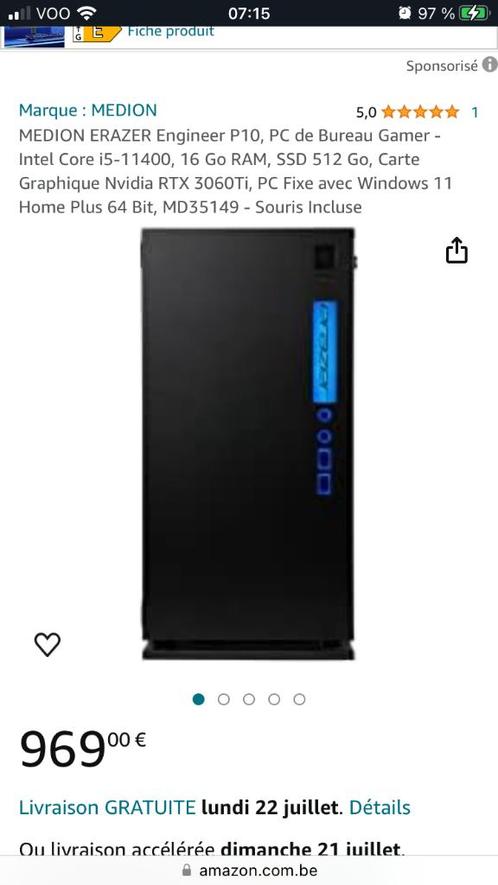 Erazer p10, Informatique & Logiciels, Ordinateurs de bureau, Comme neuf, SSD, 16 GB, Gaming, Enlèvement