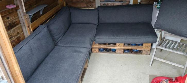 Lounge set, Tuin en Terras, Tuinsets en Loungesets, Zo goed als nieuw, Loungeset, Hout, 5 zitplaatsen, Ophalen