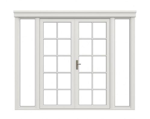 Stijlvolle glazen wand met wit frame 295 cm breed, 216 hoog, Doe-het-zelf en Bouw, Deuren en Vliegenramen, Zo goed als nieuw, Glas
