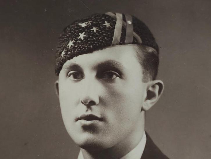 Foto: skullcap, student, Leuven, Brabant, BELGIË, Verzamelen, Foto's en Prenten, Gebruikt, Foto, Voor 1940, Verzenden