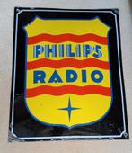 Phlips radio emaille bord jaren 30, Ophalen of Verzenden, Gebruikt
