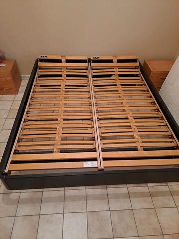 Lit 2 personnes sommiers independant flexible lattoflex, Enlèvement, Comme neuf, Matelas