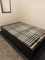 Ikea Brimnes 140x200 bedframe met opberglades en matras, Huis en Inrichting, Ophalen, Gebruikt, Zwart, Tweepersoons