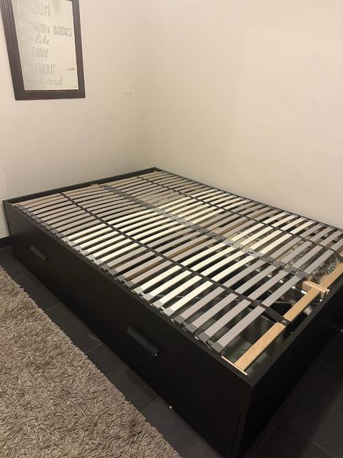 Ikea Brimnes 140x200 bedframe met opberglades en matras, Huis en Inrichting, Slaapkamer | Bedden, Gebruikt, Tweepersoons, 140 cm