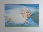 PIERRE BERTIN / SENSUELE VROUW / KLEURLITHO / 56x76cm / SIG, Enlèvement ou Envoi