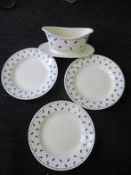 VINTAGE  Lot van 4 stuks porselein  Blauwe Bolletjes  BOCH, Ophalen of Verzenden, Zo goed als nieuw, Porselein, Overige stijlen