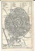 1875 - Mechelen stadsplannetje, Boeken, Atlassen en Landkaarten, Verzenden