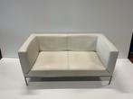 Design zetel Parri - moderne 2-zits sofa in wit leer, Huis en Inrichting, Ophalen, Leer