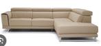 Canapé d'angle en simili cuir avec couchette à droite, Maison & Meubles, Enlèvement, Utilisé, Cuir