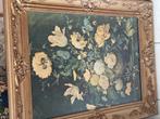 Klassiek bloemenschilderij in sierlijke gouden lijst, Antiek en Kunst, Ophalen of Verzenden
