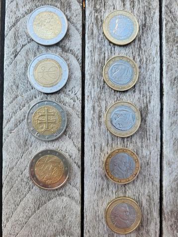 1 en 2 euromunten beschikbaar voor biedingen