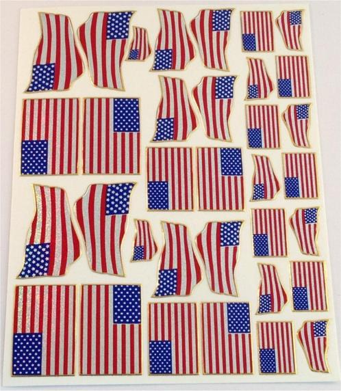 USA vlag metallic stickervel #1, Collections, Autocollants, Neuf, Envoi
