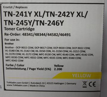 Brother-printer met gele inktcartridge beschikbaar voor biedingen