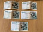 Bankbiljetten 20 frank (5 stuks), Postzegels en Munten, Ophalen
