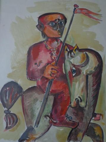 lithographie de Joel Kass Rider le cheval avec fanion, Enlèvement