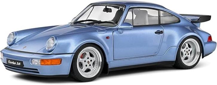 SOLIDO 1:18 Porsche 911 Turbo Blue 1990 GRATIS LEVERING, Hobby en Vrije tijd, Modelauto's | 1:18, Nieuw, Auto, Solido, Verzenden