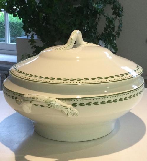 Grote Keramische Kom met deksel Boch Frères Decor Laurier, Antiek en Kunst, Antiek | Keramiek en Aardewerk, Ophalen