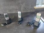 trio telephones sans fil, Telecommunicatie, Vaste telefoons | Handsets en Draadloos, Ophalen, Gebruikt, 3 handsets