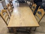mooie massief eiken tafel, 200 cm of meer, 50 tot 100 cm, Gebruikt, Rechthoekig