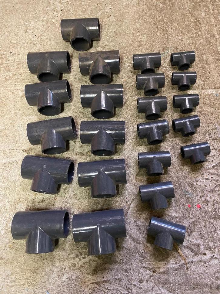 EFFAST PVC PN16 tussenstukken, Doe-het-zelf en Bouw, Buizen en Afvoer, Zo goed als nieuw, Bochten, PVC, Ophalen of Verzenden