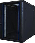 Alfaco 19-8018, 18U, 19'' Serverkast + 4x  rack rails, Verre, Utilisé, Enlèvement ou Envoi, Tôle d'acier