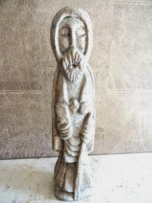 Pelgrim monnik, zwaar vintage beeldje. H. 30 cm. 1.115 kg, Verzamelen, Beelden en Beeldjes, Gebruikt, Mens, Ophalen of Verzenden