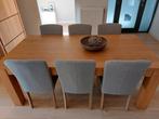 2 massief eikenkasten, tafel en 6 stoelen, Ophalen, Zo goed als nieuw