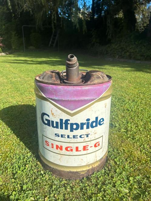 Bidon d’huile Olieblik olie blik oil can Gulf 5 gallons usa, Verzamelen, Merken en Reclamevoorwerpen, Ophalen of Verzenden