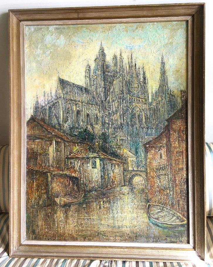 's Hertogenbosch met baseliek - Jan Wingen (1874-1956), Antiek en Kunst, Kunst | Schilderijen | Klassiek, Ophalen