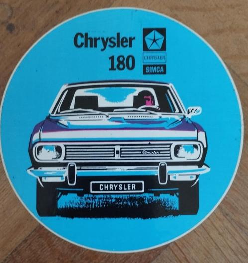 Autocollant vintage Chrysler 180 (Simca), Collections, Autocollants, Comme neuf, Voiture ou Moto, Envoi