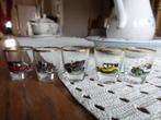 5 borrelglazen/shotglazen met oldtimers of  6 gewone, Ophalen of Verzenden, Gebruikt, Borrel- of Shotglas
