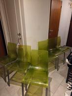 6 Chaises en plexiglas et métal couleur verte, Enlèvement, Gris, Métal