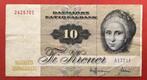 biljet van 10 Kroner - Denemarken 1972, Postzegels en Munten, Bankbiljetten | Europa | Niet-Eurobiljetten, Los biljet, Ophalen of Verzenden