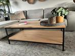 Massief eiken salontafel, Huis en Inrichting, Tafels | Salontafels, 50 tot 100 cm, Minder dan 50 cm, 100 tot 150 cm, Landelijk