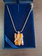 Swarovski collier argenté avec cristal orange, Met kristal, Nieuw, Oranje, Ophalen of Verzenden