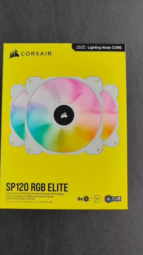 Corsair SP120 RGB Elite White - 3 fans, Computers en Software, Computerkoelers, Nieuw, Luchtkoeling, Ophalen