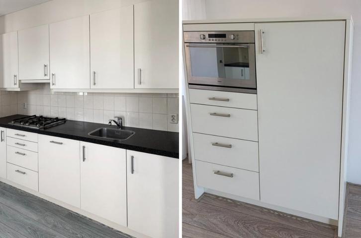 Duurzame mooie rechte keuken 400 cm met apparatuur, Huis en Inrichting, Keuken | Complete keukens, Gebruikt, Dubbelwandige keuken