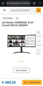 LG 34 Inch Monitor (34WR55QC-B) / 100hz 4K, Enlèvement, Comme neuf