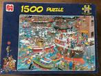 Puzzel Jumbo 1500 stukjes Jan Va Haasteren De haven, Ophalen of Verzenden, 500 t/m 1500 stukjes, Gebruikt, Legpuzzel