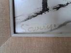 Winterlandschap 2 wandelaars in de sneeuw, Antiek en Kunst, Ophalen