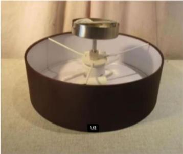 Nieuwe donkerbruin Plafondlamp in metaal en stof - 30cm beschikbaar voor biedingen