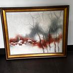 Dorp met bomen - olie/doek - schilderij Roufosse 106 x 87, Antiquités & Art, Art | Peinture | Moderne, Enlèvement