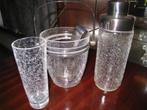 Vintage jaren 60 cocktailbar set: ijsemmer, shaker en glas !, Ophalen of Verzenden