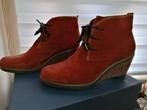 Nieuwstaat roestbruine daim enkellaarsjes. Maat 40., Enlèvement, Comme neuf