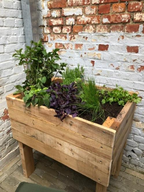 bloembakken in hout / terrasbakken, Tuin en Terras, Bloembakken en Plantenbakken, Hout, Binnen, Balkon, Tuin, 30 tot 60 cm, Minder dan 60 cm