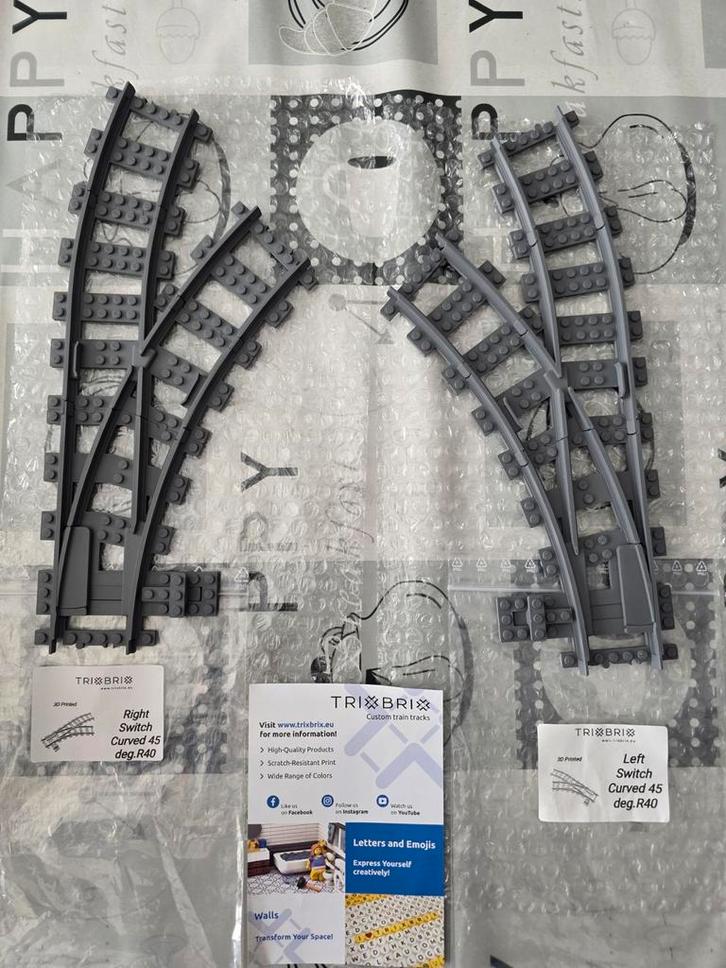 Trixbrix wissels ,links en rechts 45 graden R40 lego., Kinderen en Baby's, Speelgoed | Duplo en Lego, Lego, Ophalen of Verzenden