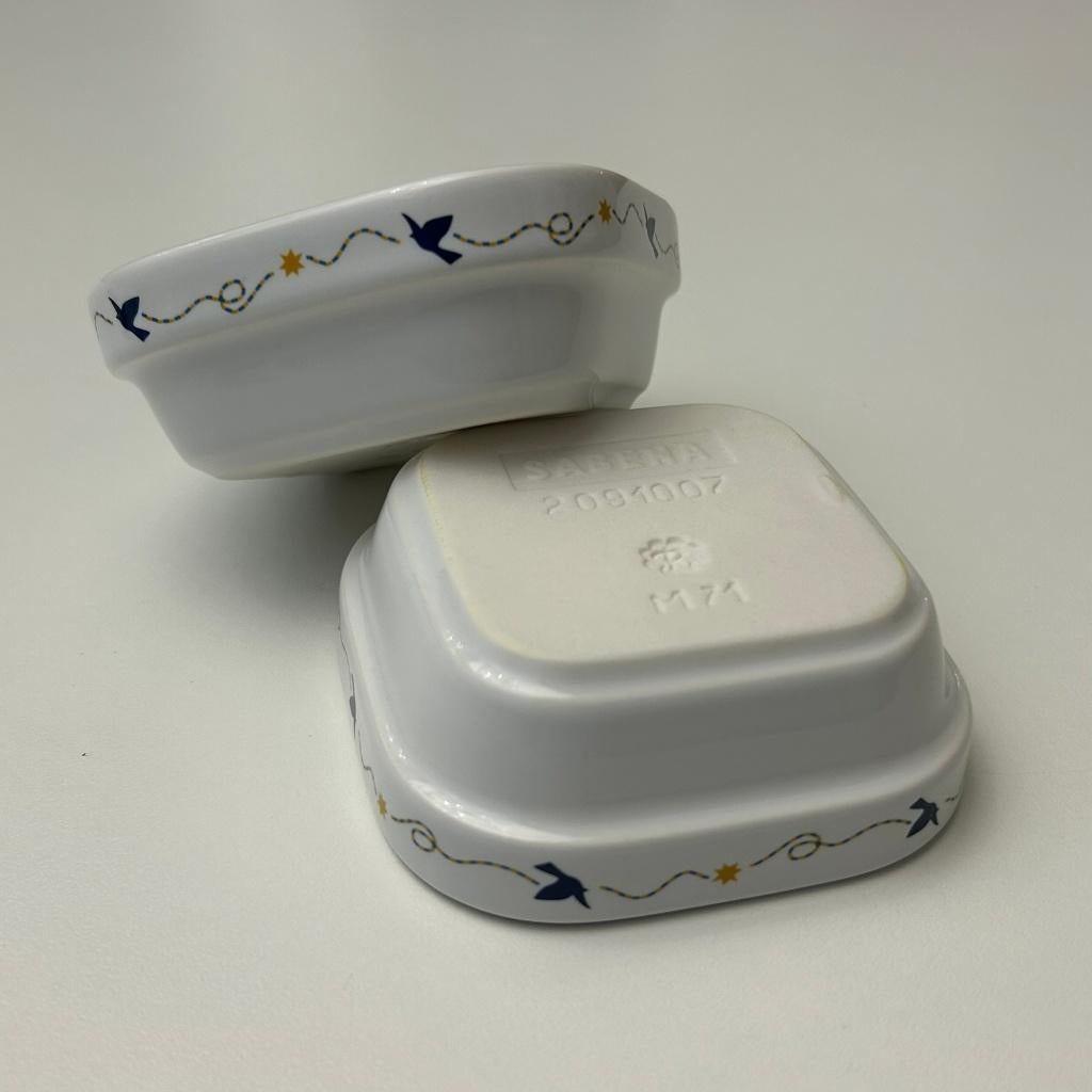 Sabena 2 Kommetjes René Magritte L'Oiseau de Ciel M71, Verzamelen, Sabenasouvenirs, Nieuw, Ophalen of Verzenden