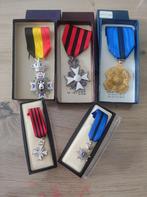 Lot de 5 médailles belges, Timbres & Monnaies, Or, Enlèvement ou Envoi