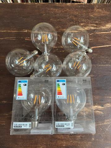 7 mooie bolvormige IKEA ledlampen (warm wit) beschikbaar voor biedingen